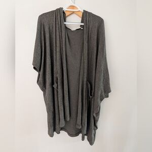 Three Bird Nest Charcoal Ribbed Cardigan